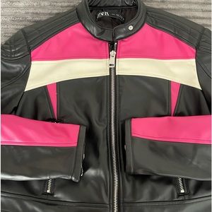 Zara leather biker jacket